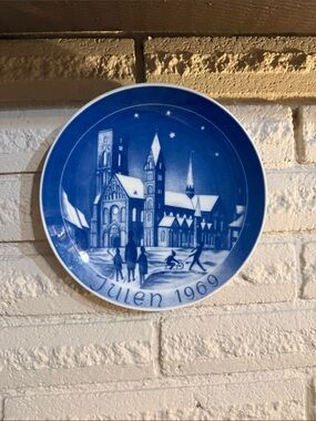 Vintage Ribe Domkirke Denmark Julen 1969 Plate Made In Germany Baco Kirke Platto